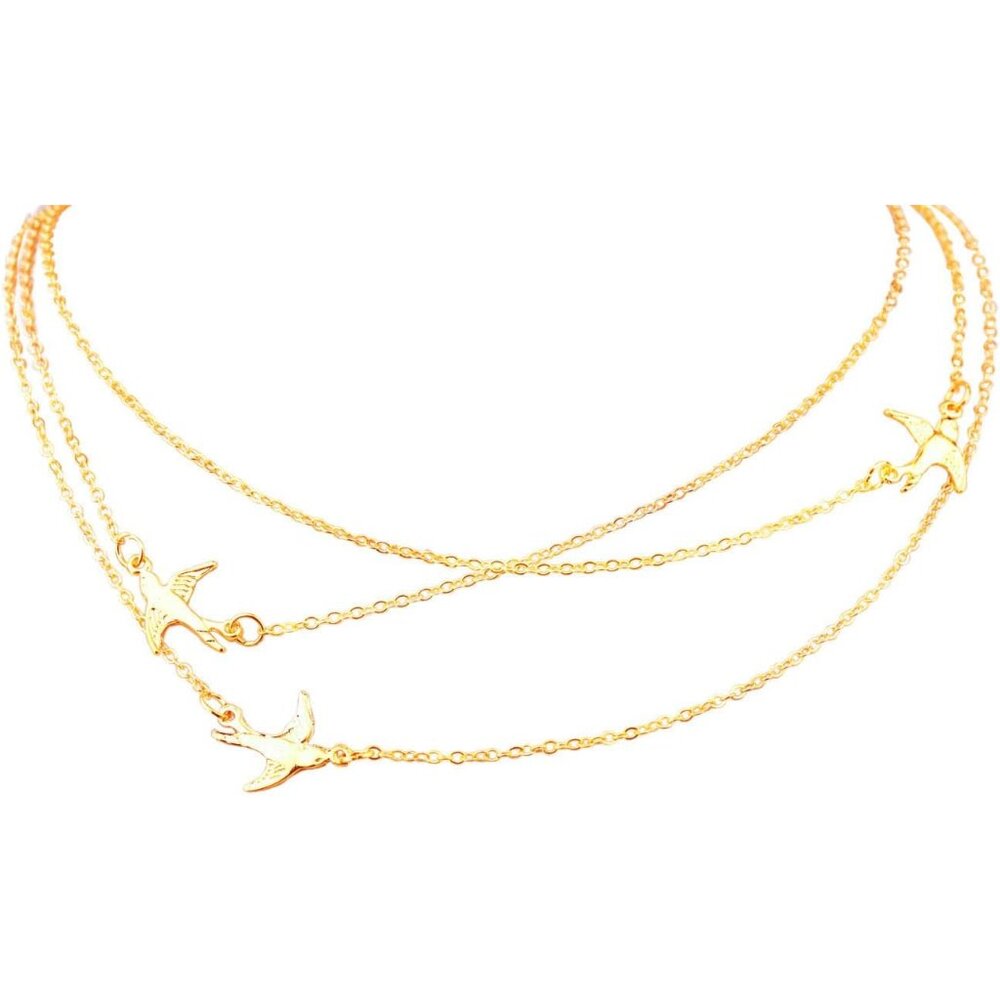 Three Little Birds Necklace Multilayer Choker Necklaces for Women